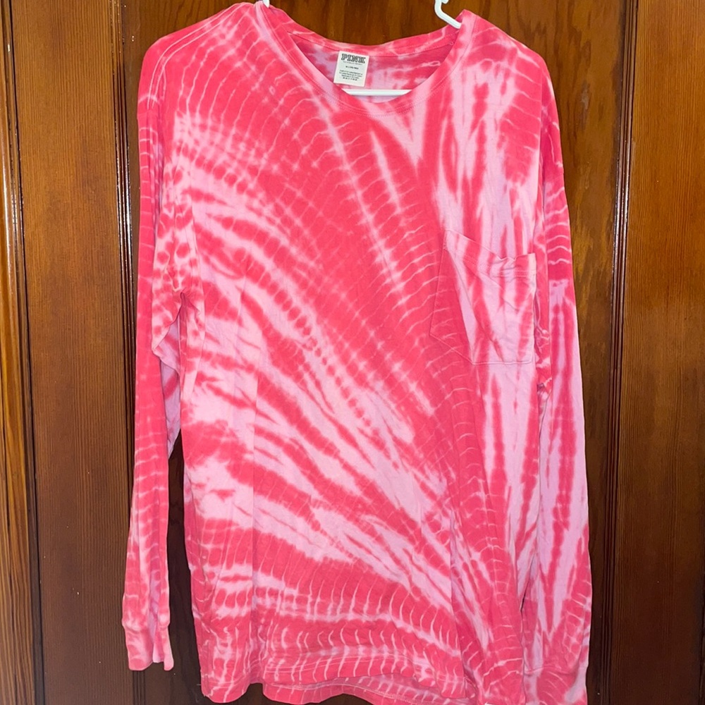 VS Pink long sleeve pink tie dye